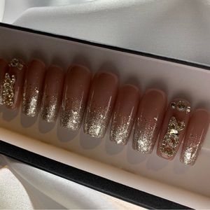 2023 Winter Glitter Fade Press On Nails